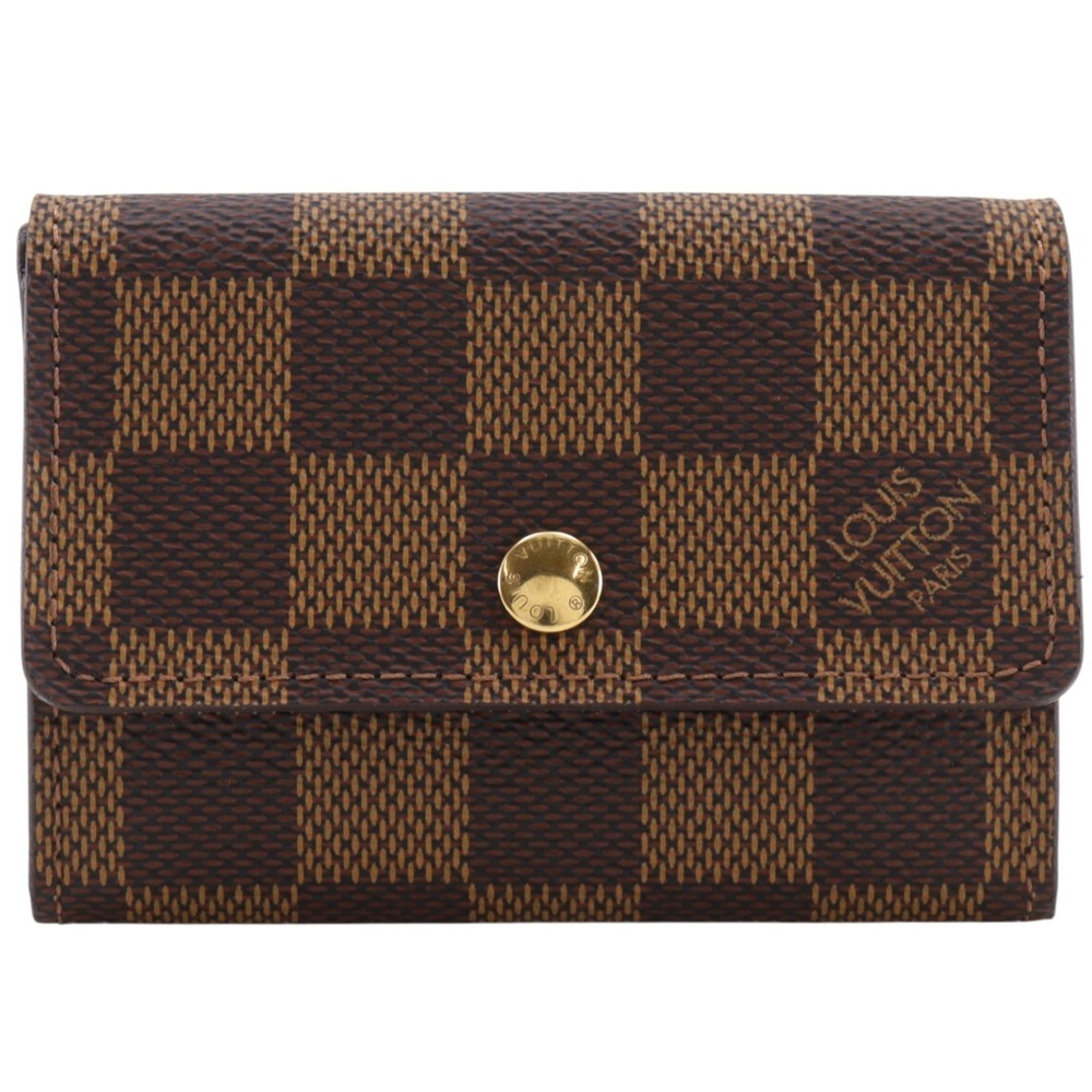 Louis Vuitton Portemonnaie Plat Coin Case N61930 Damier Canvas 2003 Brown MI0...